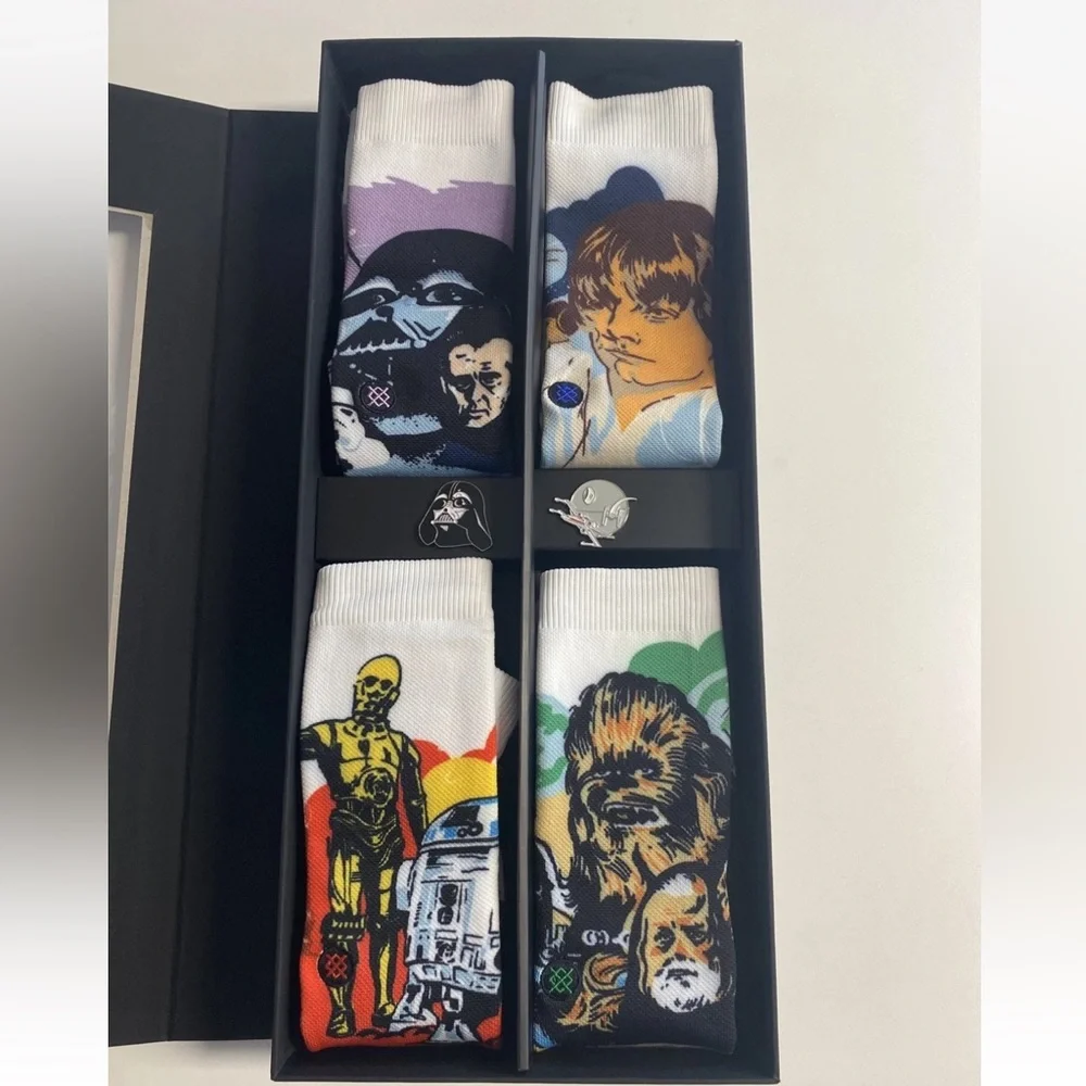 *New Stance Star Wars Galactic 4-pack Sock Set With Collectors Pins “Limited”